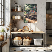 Vintage Weathered Pickup Truck Wall Art Decor Poster