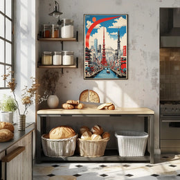 Tokyo's Vibrant Fusion in Travel Poster