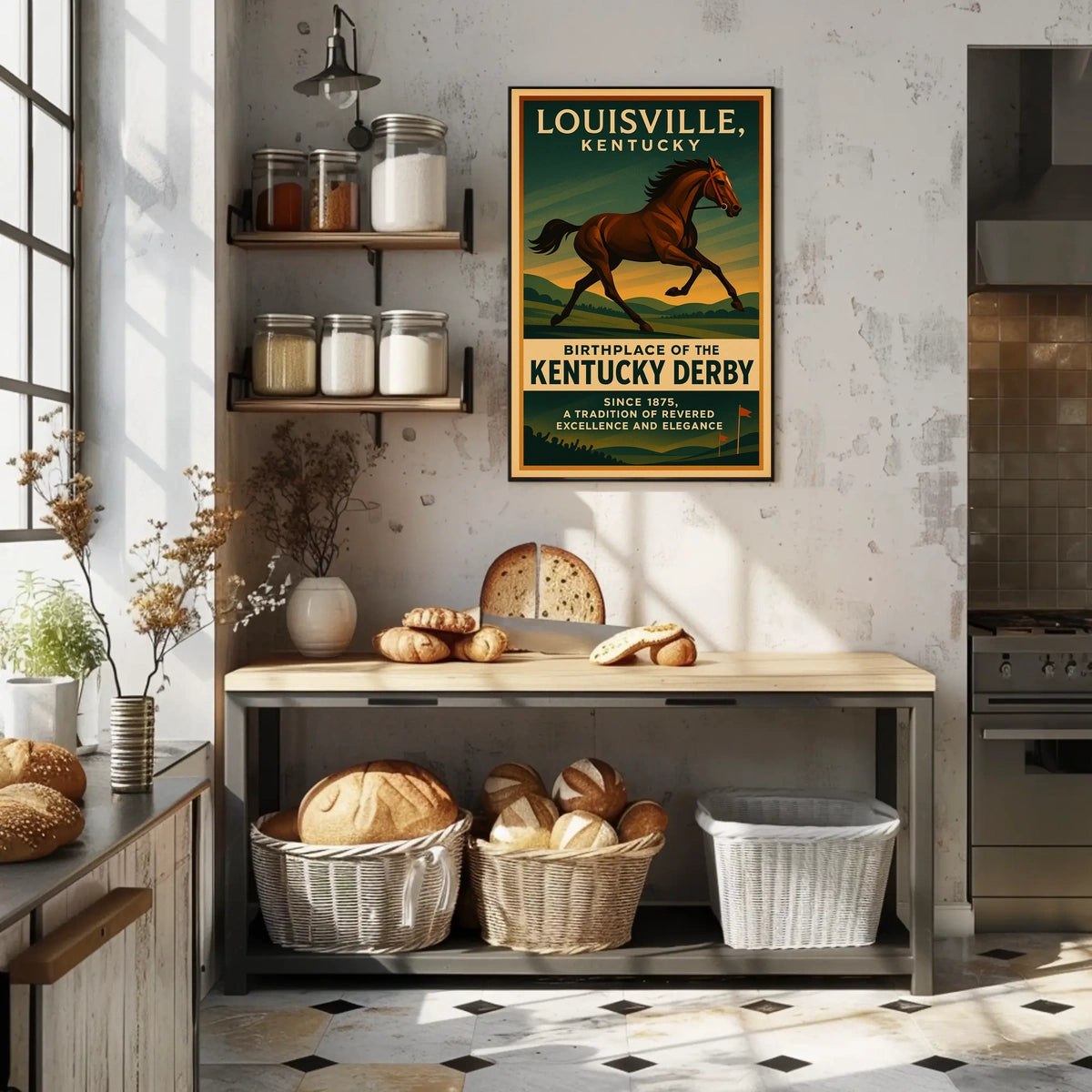 Kentucky Derby Vintage Horse Racing Poster Print