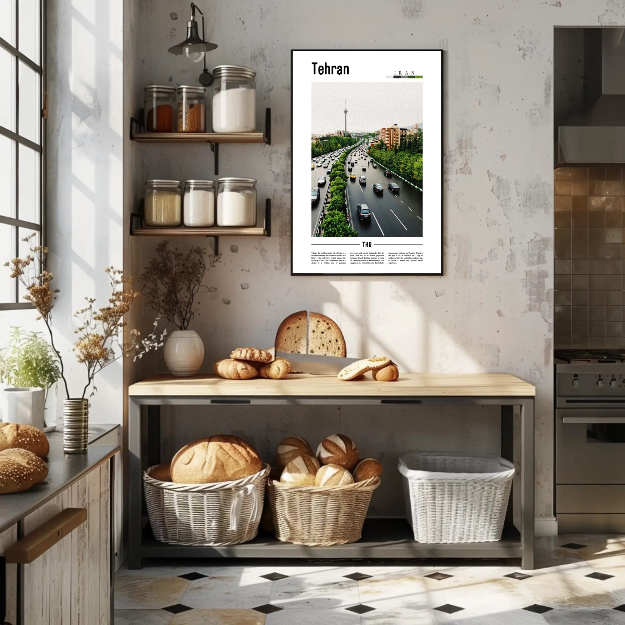 Tehran's Vibrant Cityscape With Milad Tower Urban or Cityscape Poster PosterGoat
