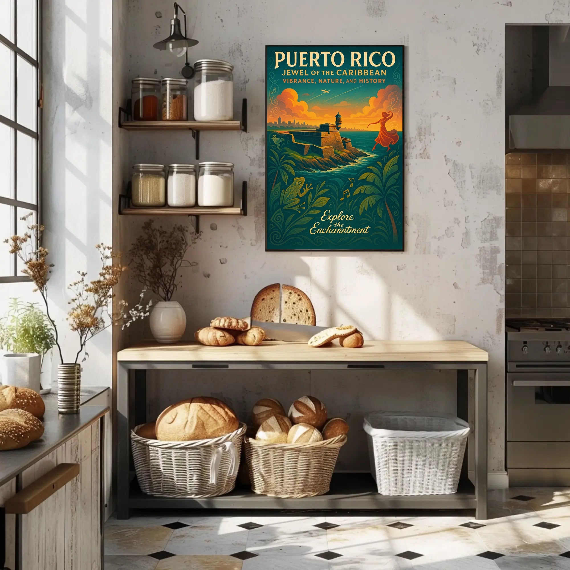 Puerto Rico Sunset Travel Poster