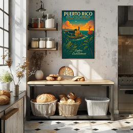 Puerto Rico Sunset Travel Poster