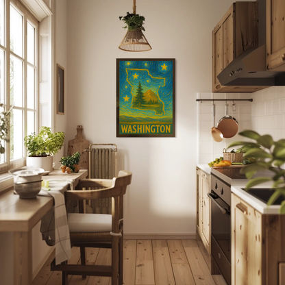 Washington Starry Night Poster