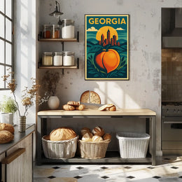 Georgia Peach and Skyline Poster