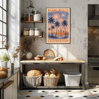 Miami Beach Celebration: Vibrant Urban or Cityscape Poster