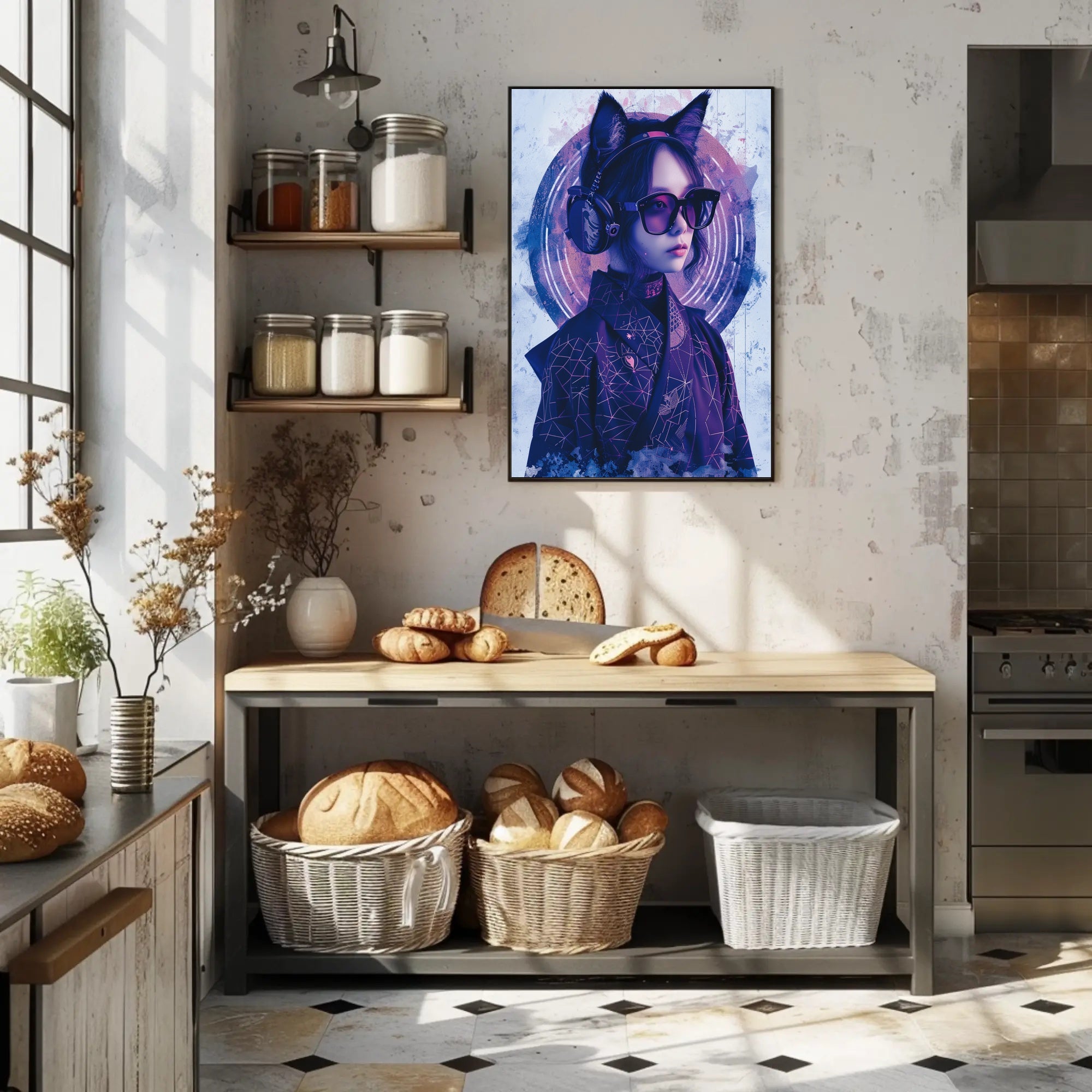 Futuristic Fashion Portrait Art Print for Home Decor PosterGoat