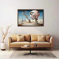 Surrealistic Landscape with Abstract Face Artistic Poster
