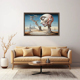 Surrealistic Landscape with Abstract Face Artistic Poster