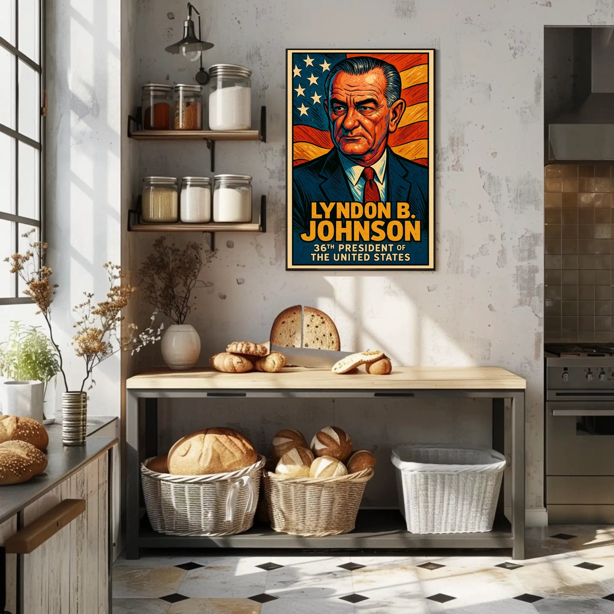 Lyndon B Johnson 36th President Poster Wall Art Decor