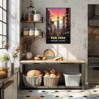 Empire State Building Sunset Poster Modern Wall Art