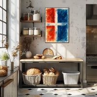 Abstract Red And Blue Composition Poster