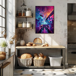 Neon Gaming Odyssey Poster