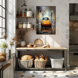 Vintage Elegance Classic Car In Urban Poster PosterGoat