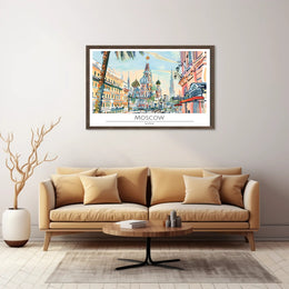 Vibrant Moscow Illustration Poster PosterGoat