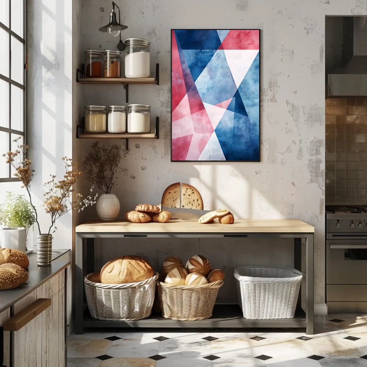 Geometric Abstract Patriotic Shapes Wall Art Poster