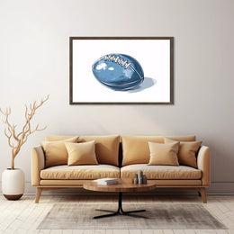 Stylized Blue American Football Art Poster