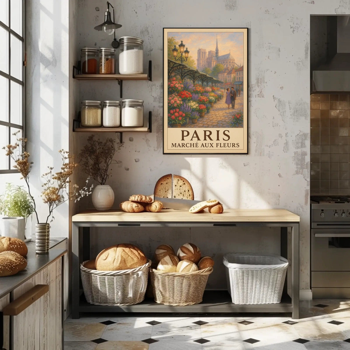 Paris Flower Market Poster