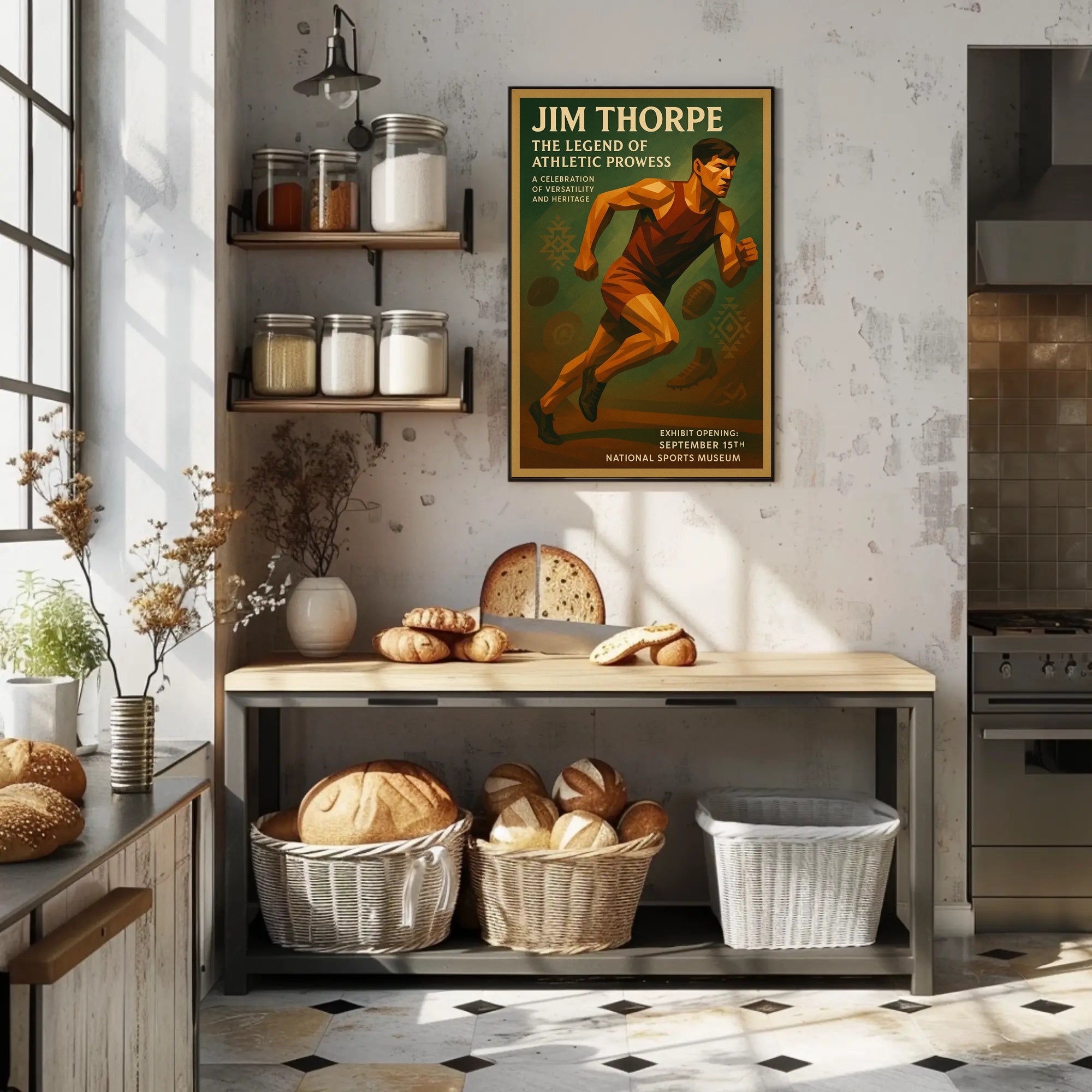 Jim Thorpe Athletic Legacy Vintage Sports Poster