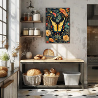 Butterfly Symphony: Vibrant Botanical Modern Art Animal Poster