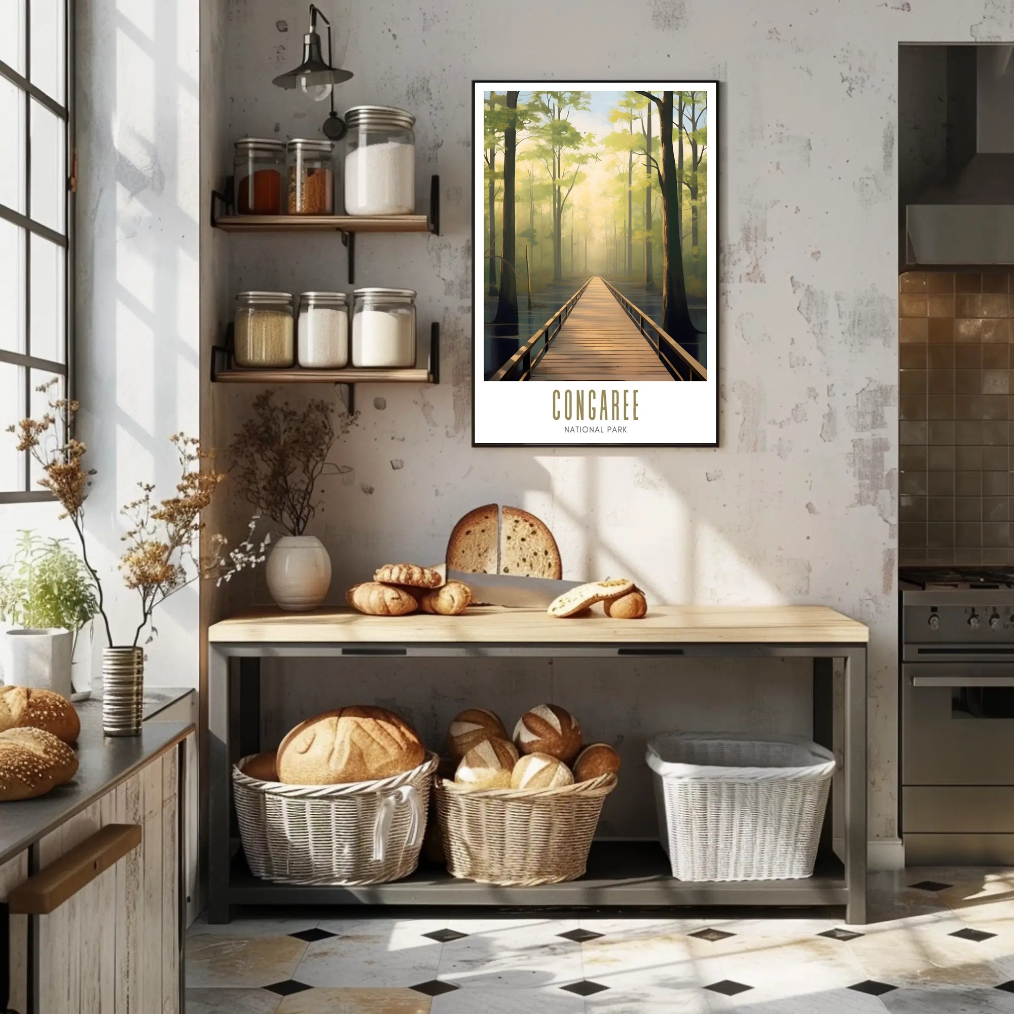 Congaree Tranquil Pathway Travel Poster Print