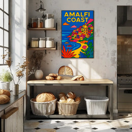 Amalfi Coast Vibrant Escape Poster For Coastal Wall Art