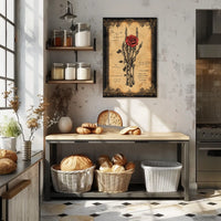 Gothic Rose and Skeleton Hand Artistic or Pop Culture Poster
