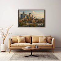 Detroit Skyline Cityscape Wall Art Photography Realism Minimalist Decor Enthusiasts Wanderlust Poster