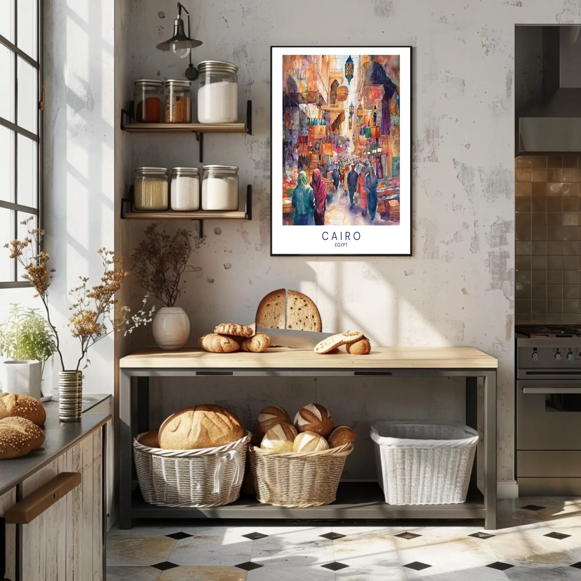 Cairo Market Scene Poster PosterGoat