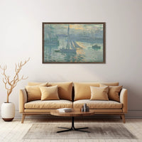 Serene Impressionist Harbor Scene Poster