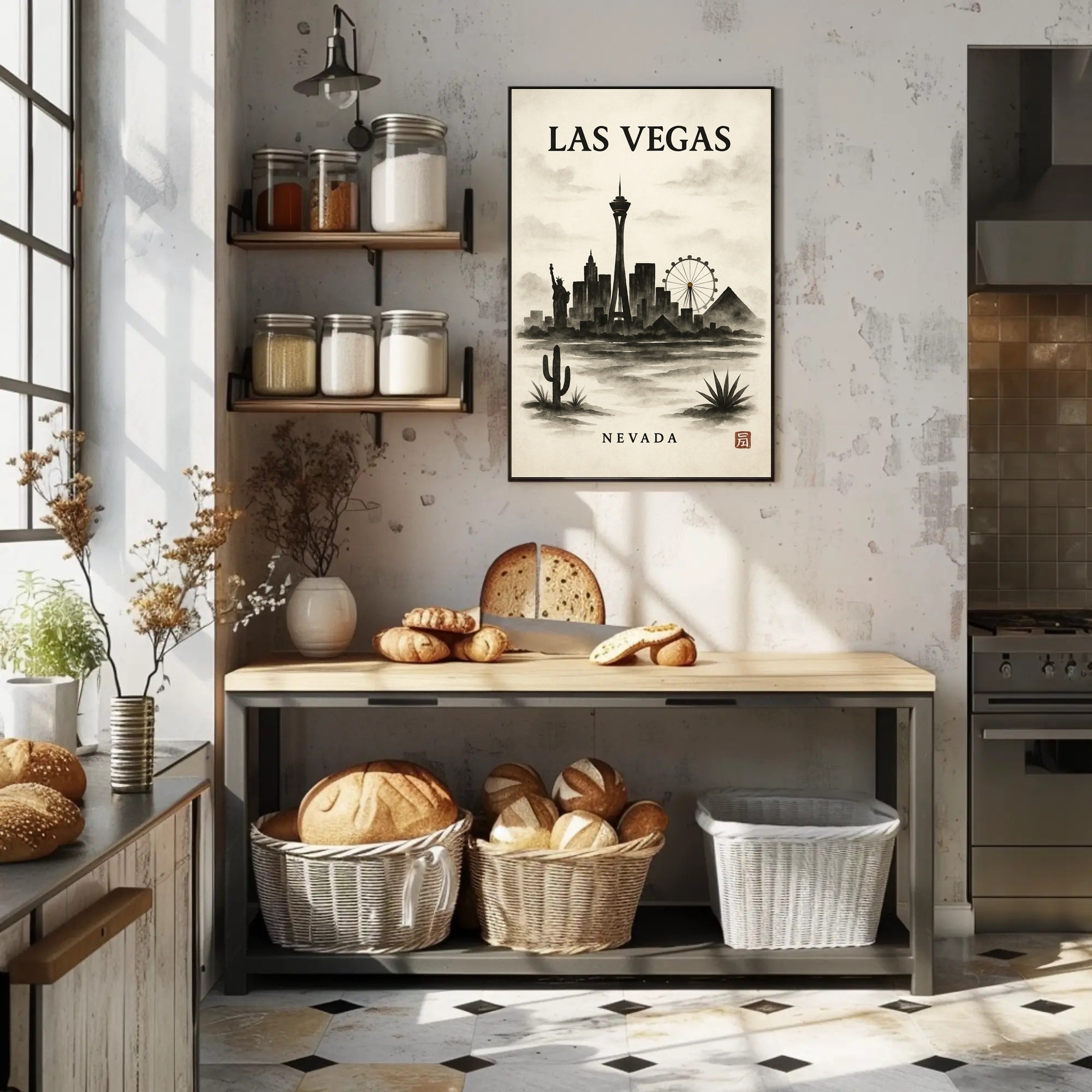 Las Vegas Skyline Artistic Urban Cityscape Poster