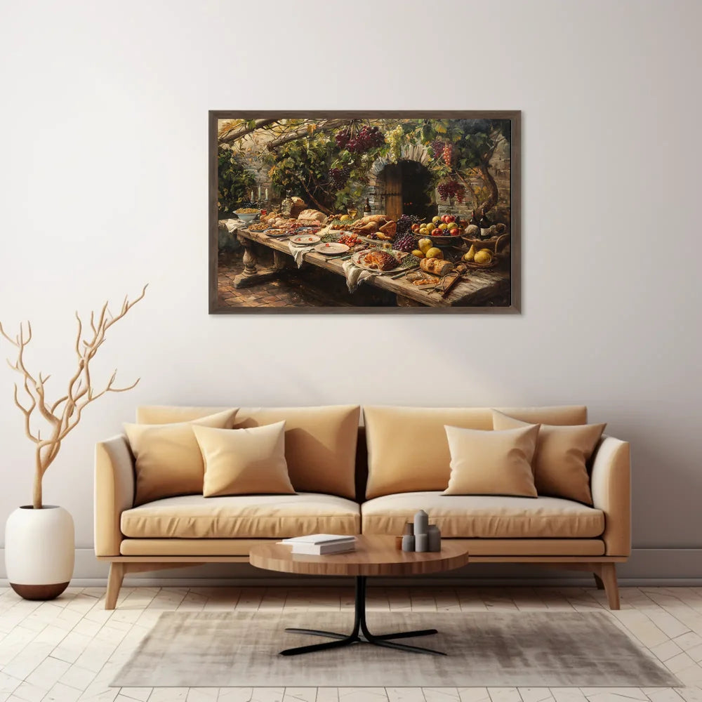 Mediterranean Feast: Rustic Celebration Art Poster