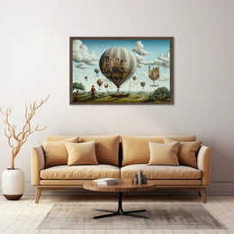 Whimsical Balloon Villages Fantasy or Mythology Poster