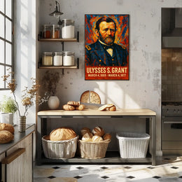Ulysses S. Grant 18th President of the United States Glitch Hop Art Poster