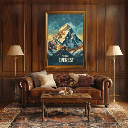 Mount Everest Himalayan Peak Snowfall Travel Poster