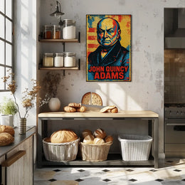 John Quincy Adams 6th President of the United States Street Art Mashup Poster