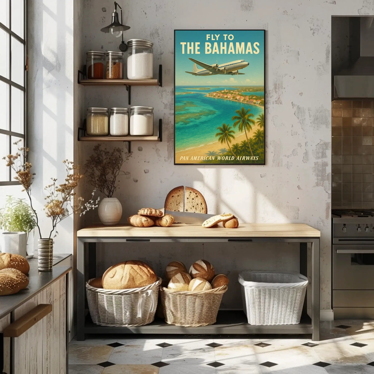Fly to the Bahamas with Pan American World Airways Poster