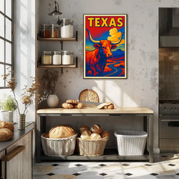 Texas Longhorn Landscape Poster