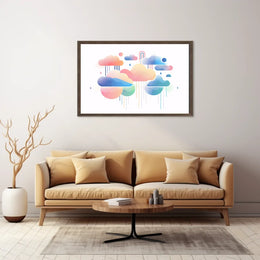 Abstract Rainbow Clouds: Modern Pastel Art Poster