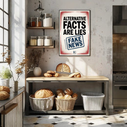 Falsehoods Critique Modern Design Political or Propaganda Poster