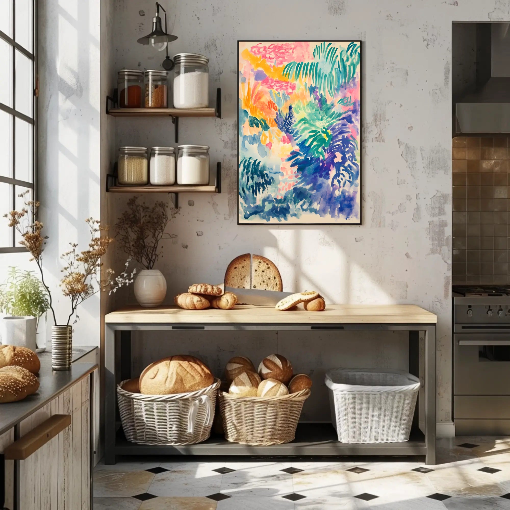 Lush Tropical Paradise Abstract Artwork Poster