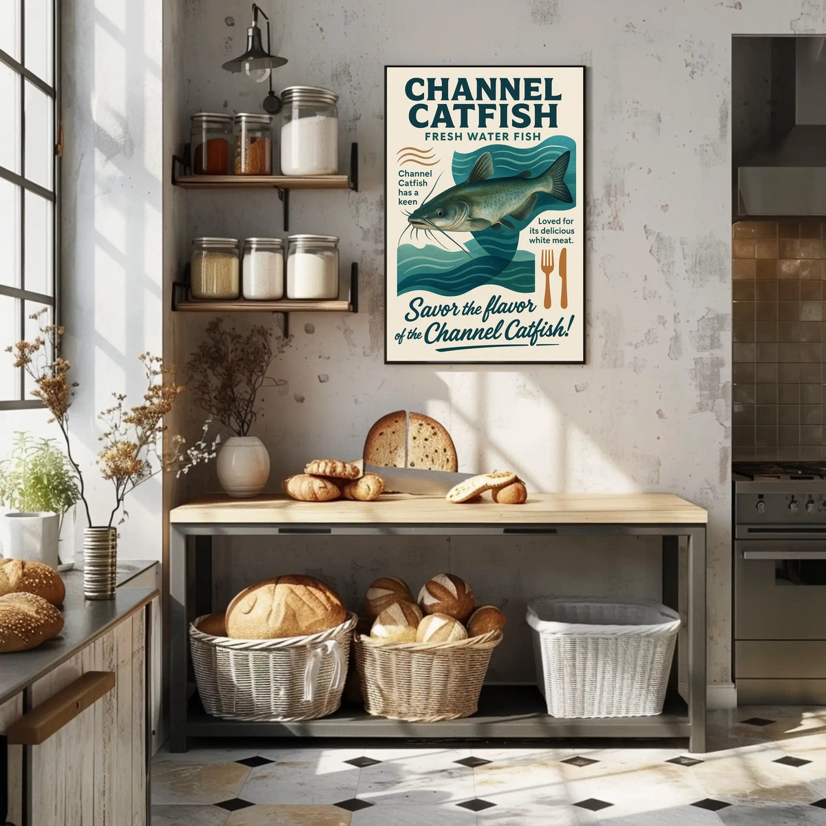 Channel Catfish Fresh Water Delight Poster