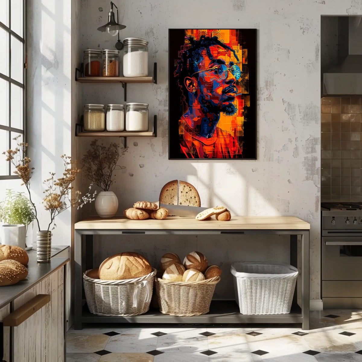 Vibrant Portrait In Abstract Abstract Poster