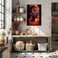 Vibrant Portrait In Abstract Abstract Poster