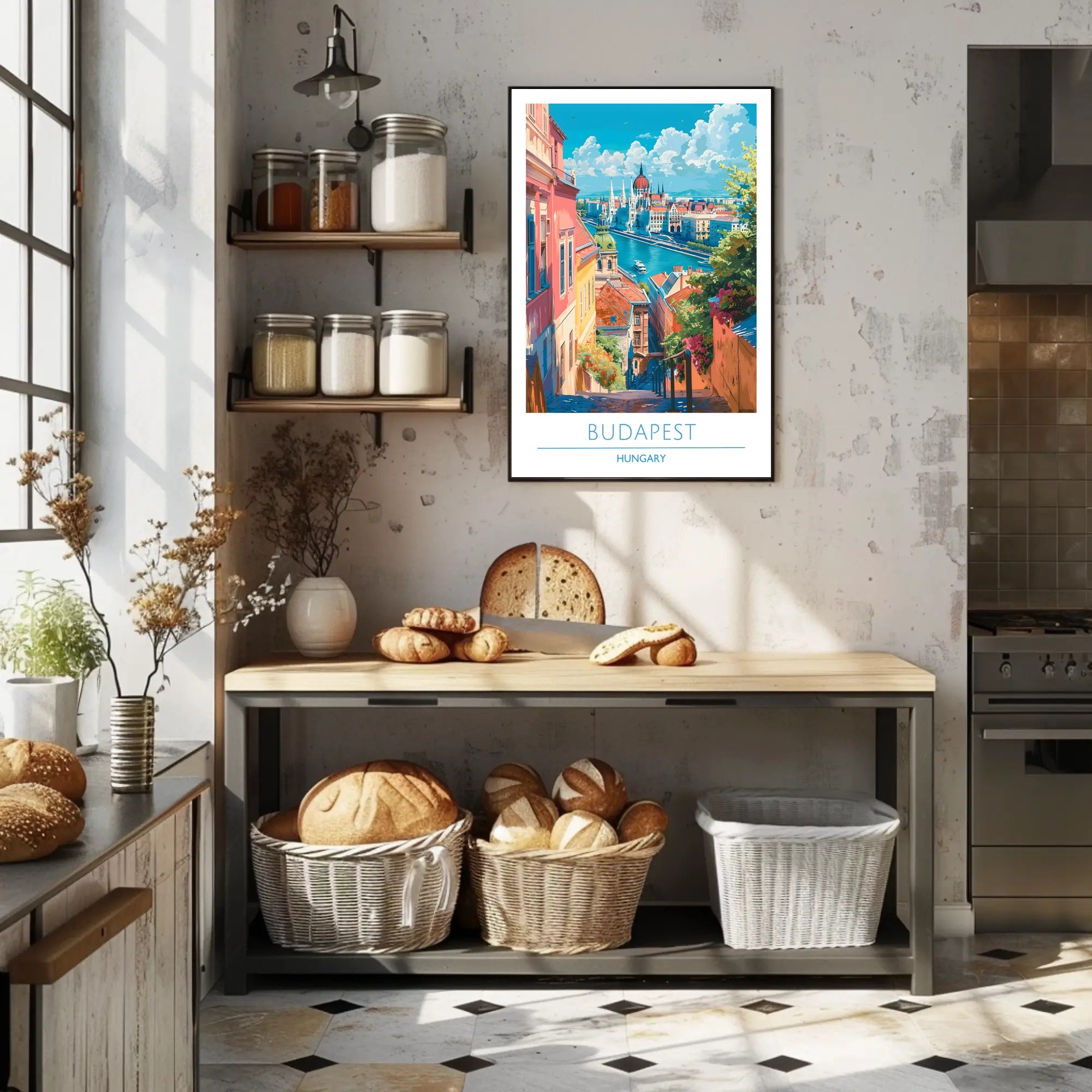 Vibrant Budapest Cityscape Travel Poster