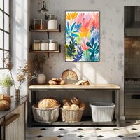 Abstract Foliage Poster Wall Art with Vibrant Colors