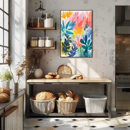 Abstract Foliage Poster Wall Art with Vibrant Colors