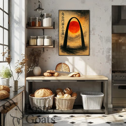 Stylized St. Louis Gateway Arch Surreal Travel Poster