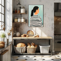 Striped Serenity Poster Modern Abstract Wall Art Print