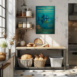 Queen Triggerfish Underwater Splendor Animal Poster