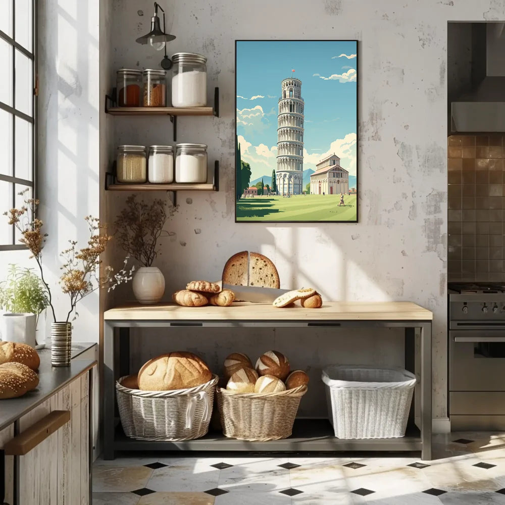 Leaning Tower of Pisa Vintage Travel Poster Art